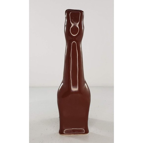 Vintage Giraffe Bud Vase Art Pottery Head Up Long Neck - Picture 2 of 6
